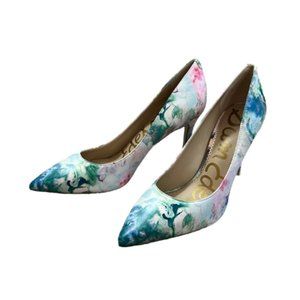 Sam Edelman Leather Floral Heels Sz 7.5